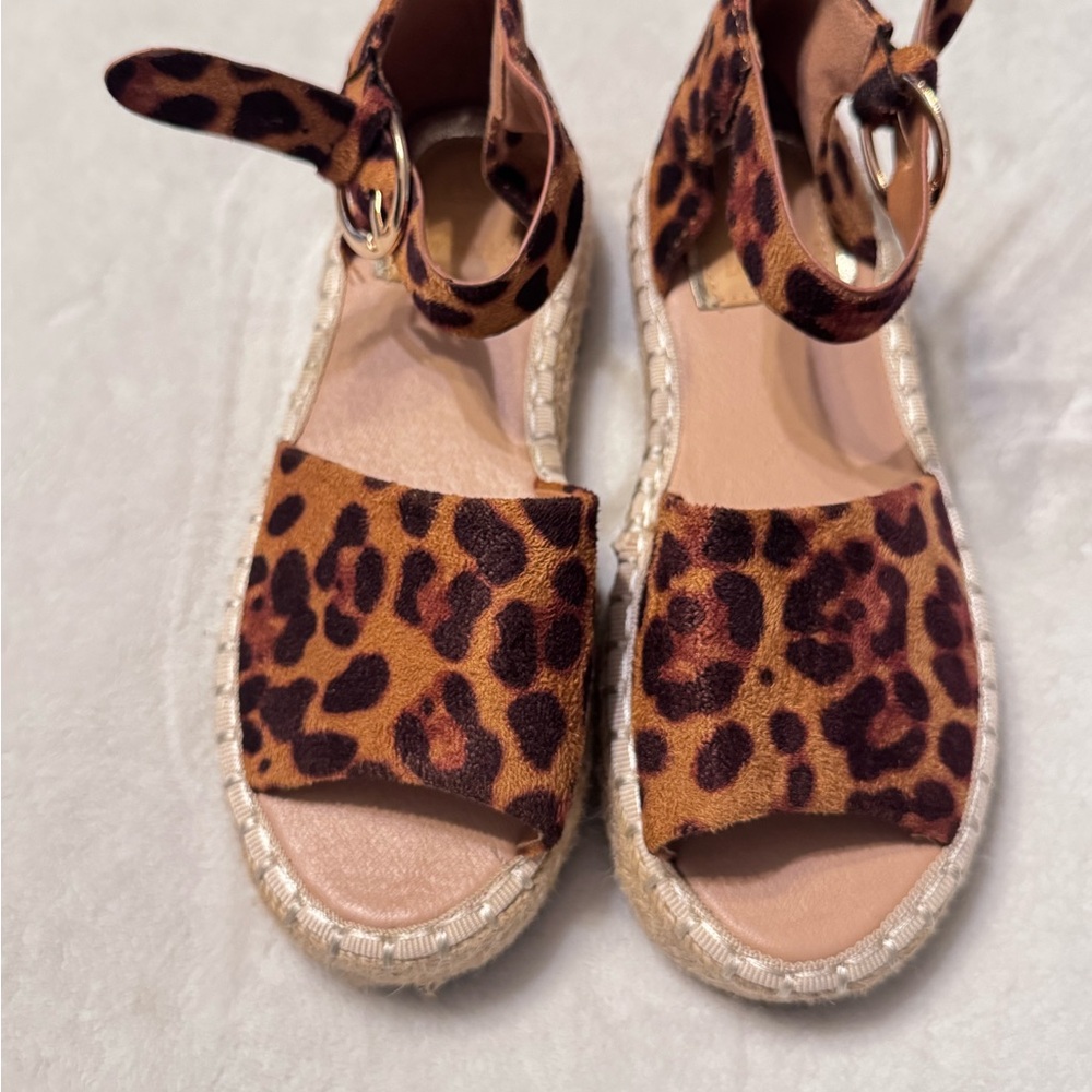 Leopard Print Espadrille Sandals